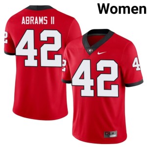 #42 Nick Abrams II Bulldog Nation Women's High School Jersey - Red