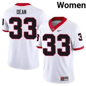 #33 PJ Dean Georgia Women Player Jersey - White