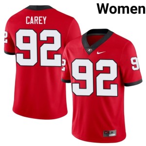 #92 Preston Carey DGDs Womens Embroidery Jerseys - Red