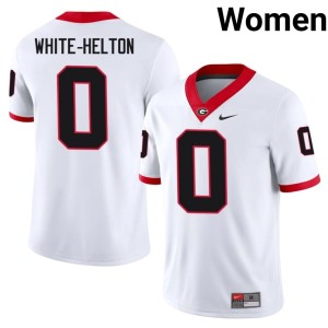 #0 Sacovie White-Helton Damn Good Dawgs Womens NCAA Jersey - White