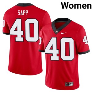 #40 Theron Sapp UGA Women High School Jerseys - Red