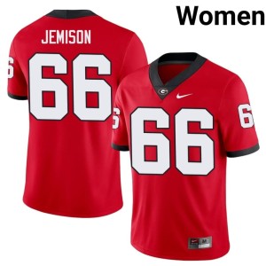 #66 Tyreek Jemison University of Georgia Women's Football Jerseys - Red