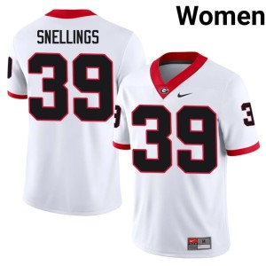 #39 Will Snellings Georgia Women's Official Jerseys - White