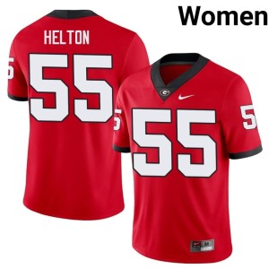 #55 Zykie Helton Damn Good Dawgs Womens College Jerseys - Red