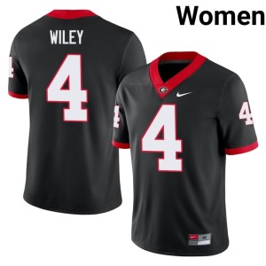 #4 CJ Wiley Georgia Womens Embroidery Jersey - Black