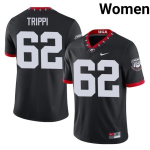 #62 Charley Trippi University of Georgia Bulldogs Womens Mascot 100th Anniversary College Jerseys - Black