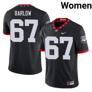 #67 Clinton Barlow University of Georgia Bulldogs Women's Mascot 100th Anniversary Football Jerseys - Black