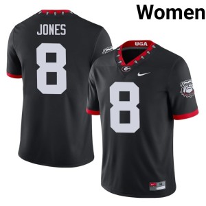 #8 Demello Jones Go Dawgs Womens Mascot 100th Anniversary Football Jerseys - Black