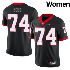 #74 Drew Bobo University of Georgia Bulldogs Women High School Jerseys - Black