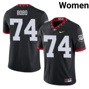 #74 Drew Bobo University of Georgia Bulldogs Women Mascot 100th Anniversary Official Jersey - Black