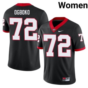 #72 Ekene Ogboko Georgia Women Replica Jerseys - Black