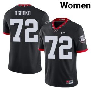 #72 Ekene Ogboko Damn Good Dawgs Womens Mascot 100th Anniversary Football Jerseys - Black