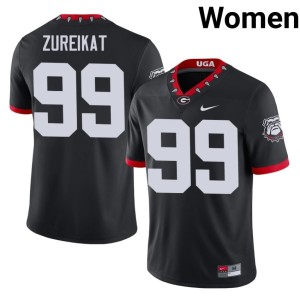#99 Harran Zureikat Go Dawgs Womens Mascot 100th Anniversary Embroidery Jerseys - Black