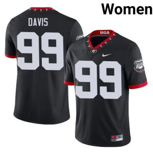 #99 Jordan Davis Bulldog Nation Women Mascot 100th Anniversary Game Jerseys - Black