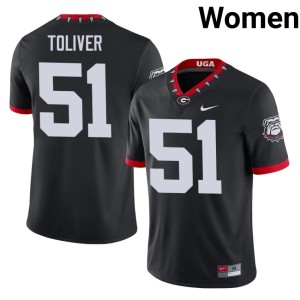 #51 Malachi Toliver University of Georgia Women Mascot 100th Anniversary 2026 Jerseys - Black