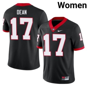 #17 Nakobe Dean University of Georgia Bulldogs Womens NCAA Jersey - Black