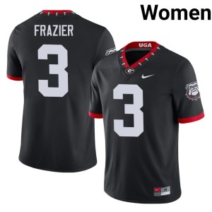 #3 Nate Frazier Damn Good Dawgs Womens Mascot 100th Anniversary Alumni Jersey - Black