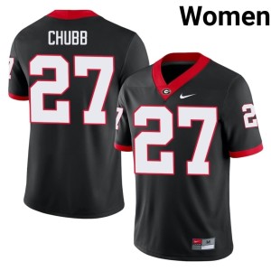#27 Nick Chubb Georgia Womens Alumni Jerseys - Black