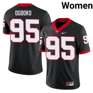 #95 Nnamdi Ogboko Georgia Womens Stitched Jerseys - Black