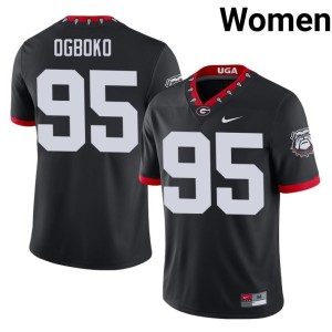 #95 Nnamdi Ogboko Georgia Women's Mascot 100th Anniversary Official Jerseys - Black