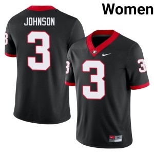 #3 Quintavius Johnson University of Georgia Bulldogs Women Limited Jerseys - Black