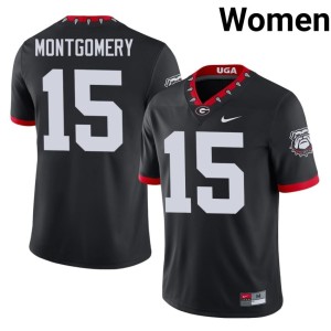 #15 Ryan Montgomery Georgia Bulldogs Women Mascot 100th Anniversary Football Jerseys - Black