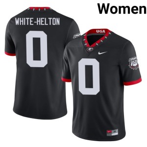 #0 Sacovie White-Helton UGA Women Mascot 100th Anniversary Football Jerseys - Black