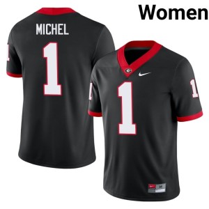 #1 Sony Michel UGA Womens College Jerseys - Black