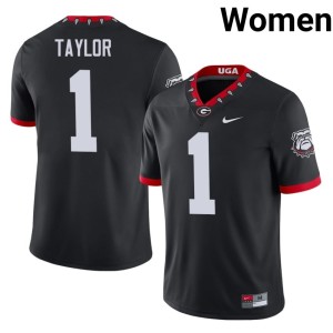 #1 Talyn Taylor Georgia Bulldogs Women's Mascot 100th Anniversary Embroidery Jerseys - Black