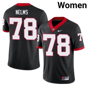 #78 Tate Nelms Georgia Bulldogs Women Alumni Jersey - Black