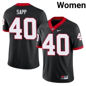 #40 Theron Sapp University of Georgia Womens NCAA Jerseys - Black