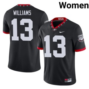 #13 Tyler J. Williams Go Dawgs Women Mascot 100th Anniversary Stitched Jerseys - Black