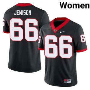 #66 Tyreek Jemison UGA Bulldogs Womens Football Jersey - Black