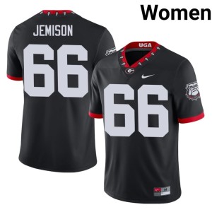 #66 Tyreek Jemison Georgia Bulldogs Womens Mascot 100th Anniversary Official Jersey - Black