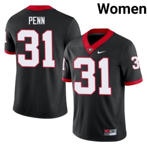#31 Wade Penn University of Georgia Bulldogs Women Stitched Jerseys - Black