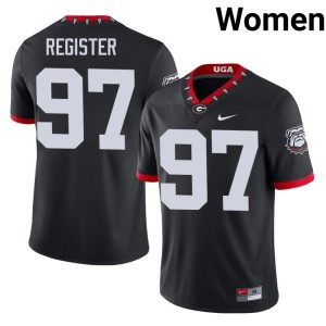 #97 Wade Register Georgia Womens Mascot 100th Anniversary High School Jerseys - Black