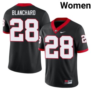 #28 Walter Blanchard UGA Bulldogs Women's Official Jersey - Black