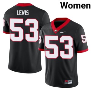 #53 Zach Lewis UGA Bulldogs Women Stitched Jerseys - Black