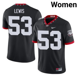 #53 Zach Lewis UGA Womens Mascot 100th Anniversary Game Jerseys - Black
