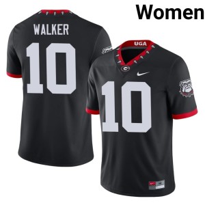 #10 Zayden Walker Georgia Womens Mascot 100th Anniversary College Jersey - Black