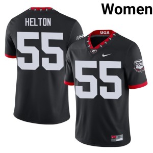 #55 Zykie Helton Dawgs Women's Mascot 100th Anniversary College Jersey - Black