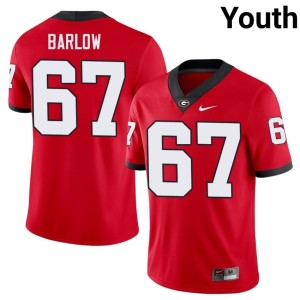 #67 Clinton Barlow Georgia Bulldogs Youth Replica Jerseys - Red