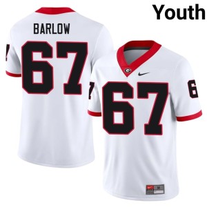 #67 Clinton Barlow Georgia Bulldogs Youth College Jerseys - White