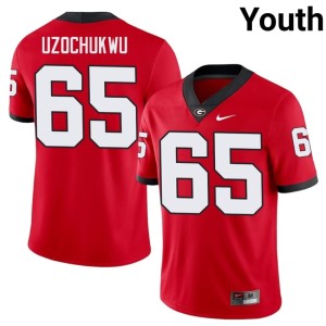 #65 Dennis Uzochukwu University of Georgia Bulldogs Youth Official Jersey - Red