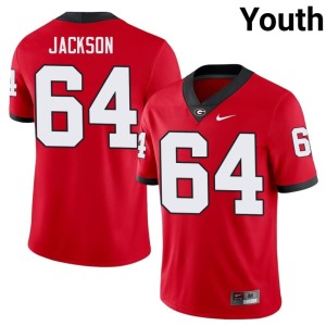 #64 Jahzare Jackson Georgia Youth Football Jerseys - Red