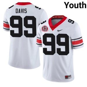 #99 Jordan Davis Go Dawgs Youth 1980 National Champions 40th Anniversary Official Jersey - White