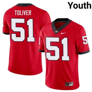 #51 Malachi Toliver UGA Bulldogs Youth Alumni Jersey - Red