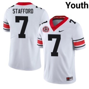 #7 Matthew Stafford Damn Good Dawgs Youth 1980 National Champions 40th Anniversary Game Jerseys - White