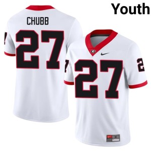#27 Nick Chubb University of Georgia Bulldogs Youth Alumni Jerseys - White
