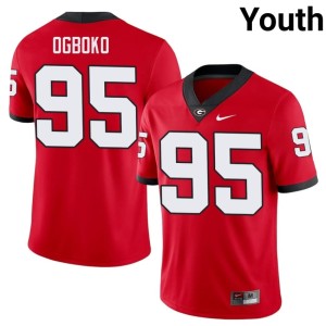 #95 Nnamdi Ogboko Georgia Youth Embroidery Jersey - Red